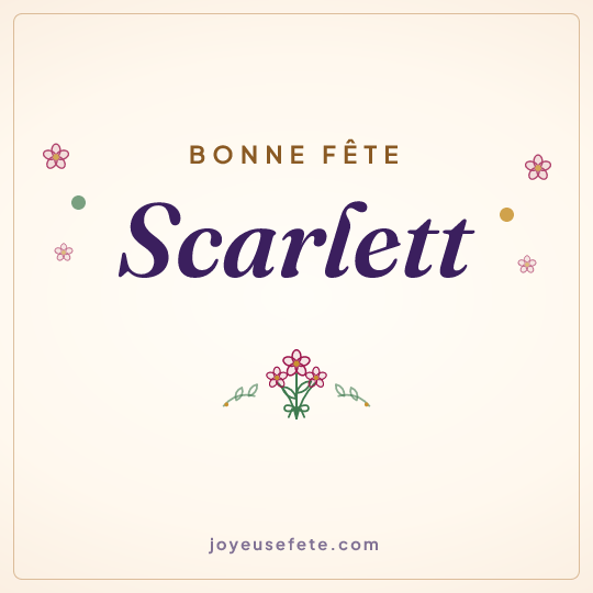 Image carrée « Bonne fête Scarlett » pour WhatsApp