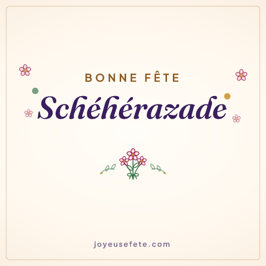 Image carrée « Bonne fête Schéhérazade » pour WhatsApp