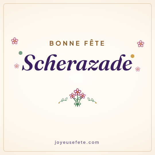 Image carrée « Bonne fête Scherazade » pour WhatsApp
