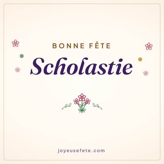 Image carrée « Bonne fête Scholastie » pour WhatsApp