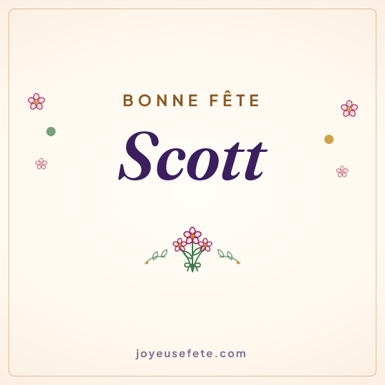 Image carrée « Bonne fête Scott » pour WhatsApp