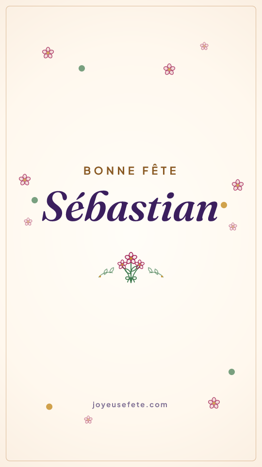 Image « Bonne fête Sébastian » au format story
