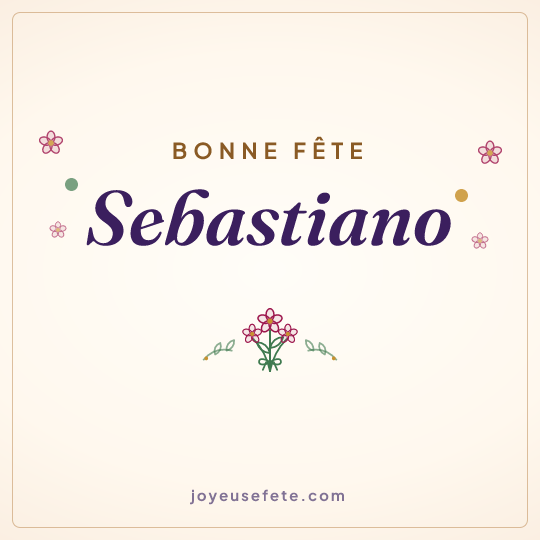 Image carrée « Bonne fête Sebastiano » pour WhatsApp