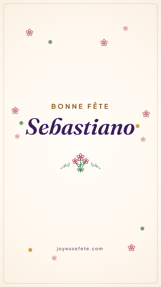 Image « Bonne fête Sebastiano » au format story