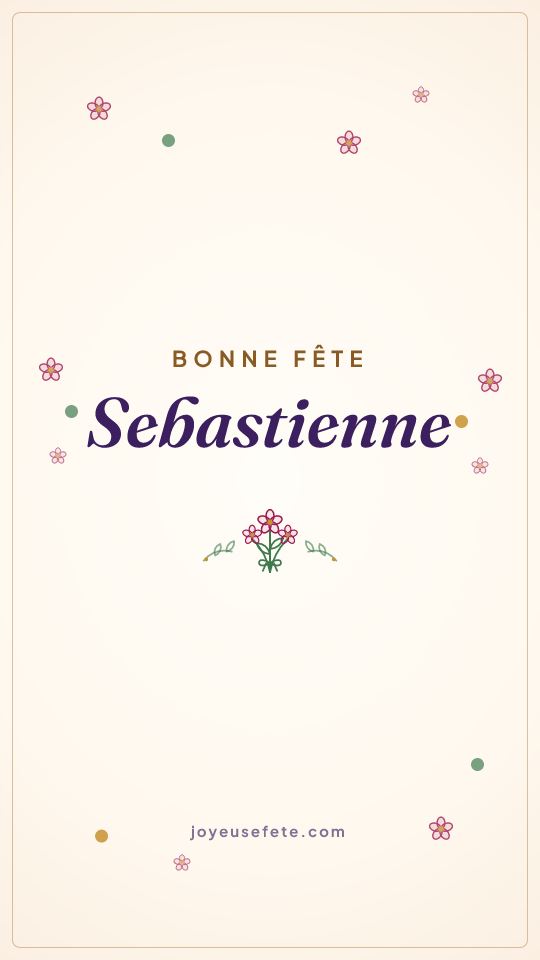 Image « Bonne fête Sebastienne » au format story