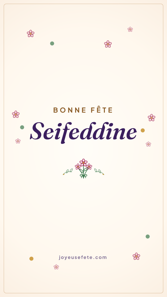 Image « Bonne fête Seifeddine » au format story