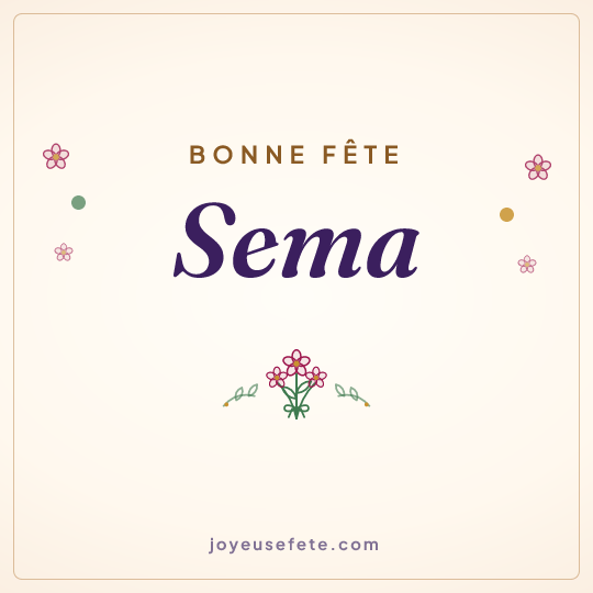 Image carrée « Bonne fête Sema » pour WhatsApp