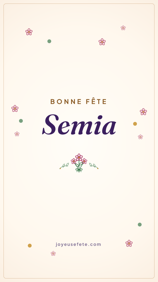 Image « Bonne fête Semia » au format story
