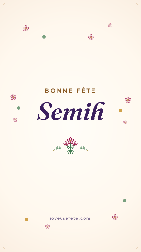 Image « Bonne fête Semih » au format story