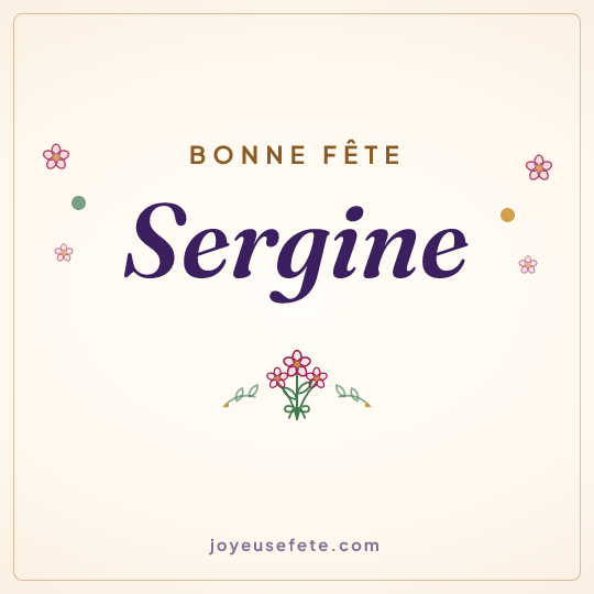 Image carrée « Bonne fête Sergine » pour WhatsApp
