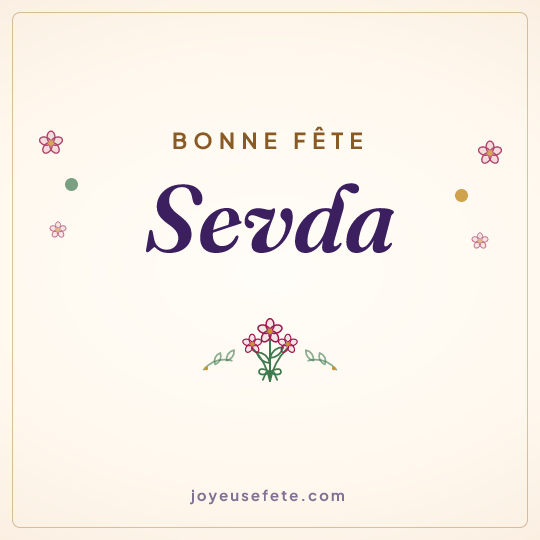 Image carrée « Bonne fête Sevda » pour WhatsApp