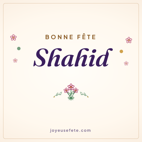 Image carrée « Bonne fête Shahid » pour WhatsApp