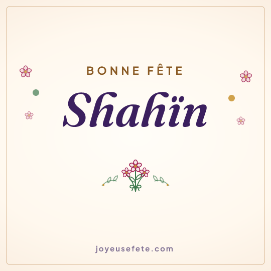 Image carrée « Bonne fête Shahïn » pour WhatsApp