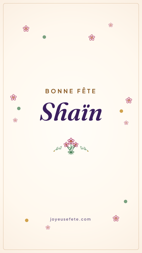 Image « Bonne fête Shaïn » au format story