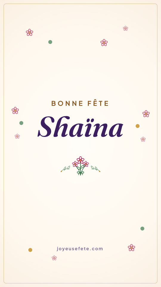 Image « Bonne fête Shaïna » au format story