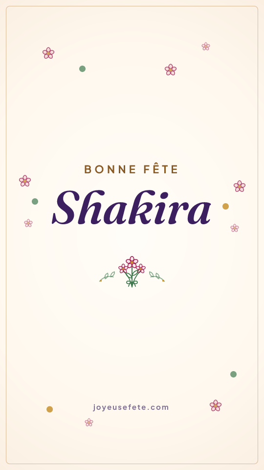 Image « Bonne fête Shakira » au format story