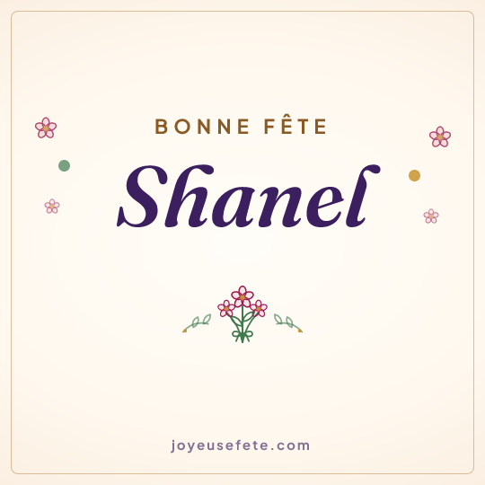 Image carrée « Bonne fête Shanel » pour WhatsApp