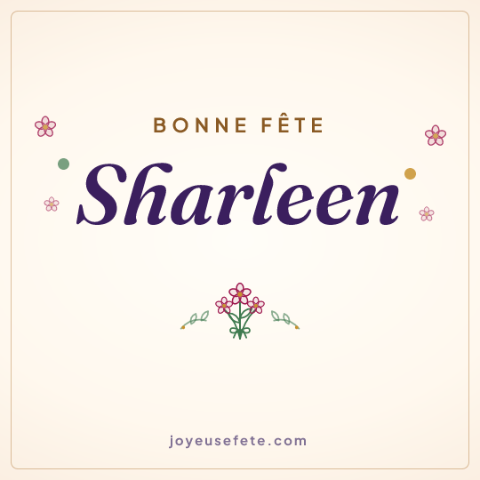 Image carrée « Bonne fête Sharleen » pour WhatsApp