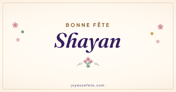 Image « Bonne fête Shayan » au format large