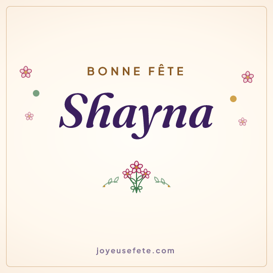 Image carrée « Bonne fête Shayna » pour WhatsApp