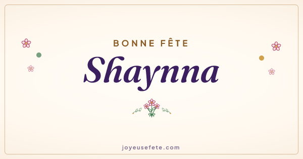 Image « Bonne fête Shaynna » au format large
