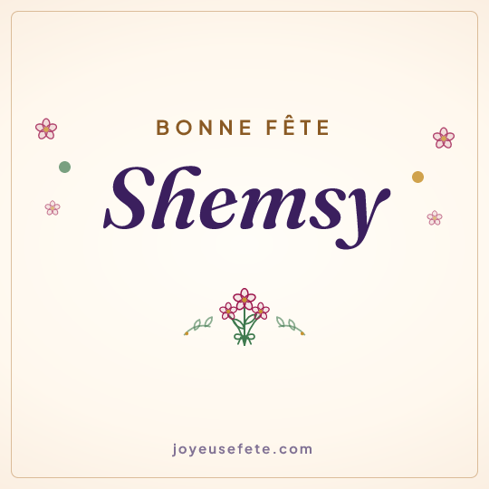 Image carrée « Bonne fête Shemsy » pour WhatsApp