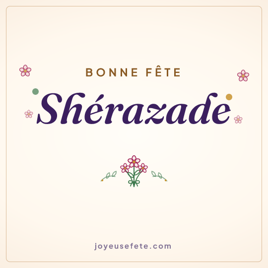 Image carrée « Bonne fête Shérazade » pour WhatsApp