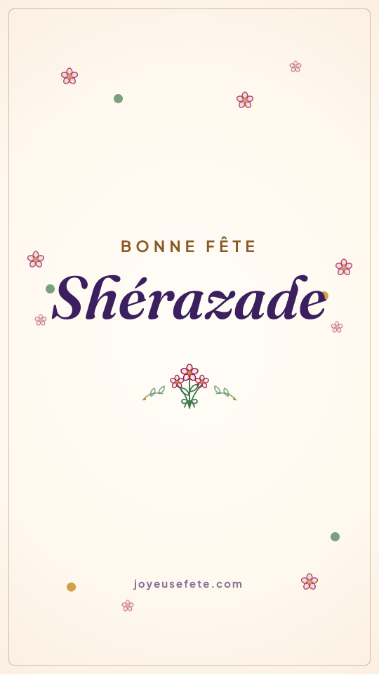 Image « Bonne fête Shérazade » au format story