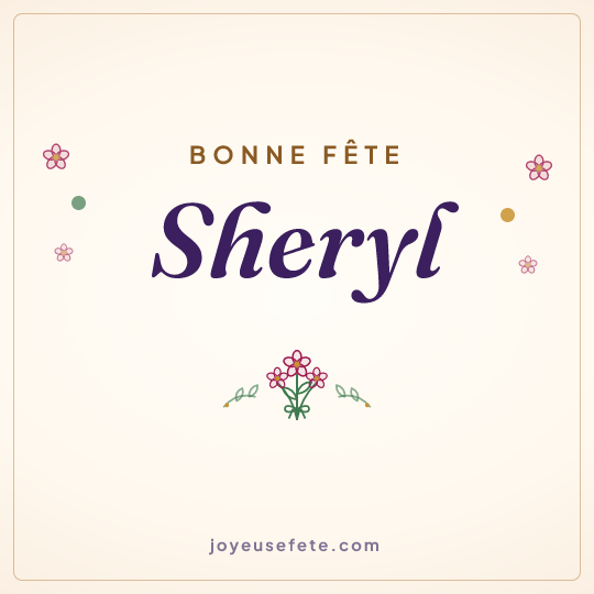 Image carrée « Bonne fête Sheryl » pour WhatsApp