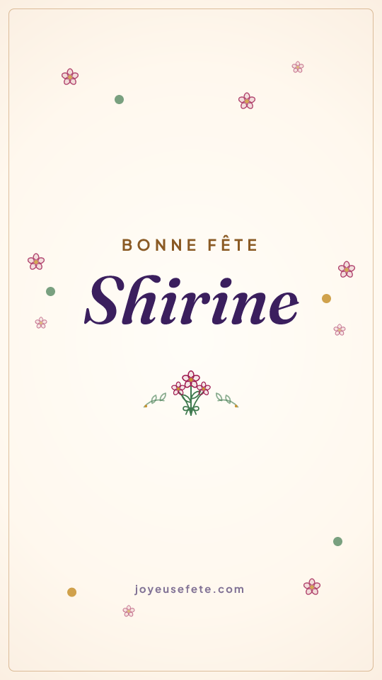 Image « Bonne fête Shirine » au format story