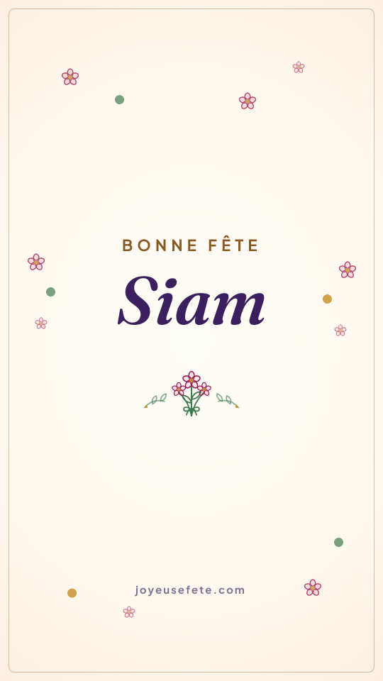 Image « Bonne fête Siam » au format story