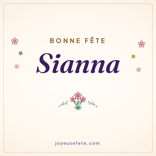 Image carrée « Bonne fête Sianna » pour WhatsApp