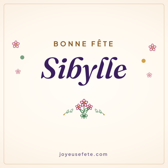 Image carrée « Bonne fête Sibylle » pour WhatsApp