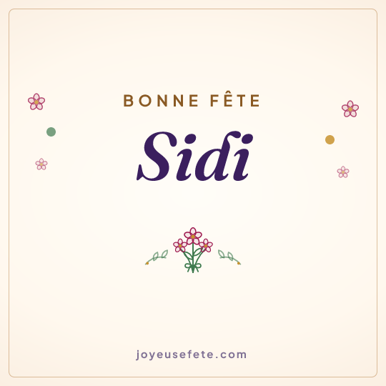 Image carrée « Bonne fête Sidi » pour WhatsApp