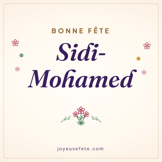 Image carrée « Bonne fête Sidi-Mohamed » pour WhatsApp