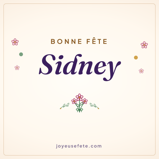 Image carrée « Bonne fête Sidney » pour WhatsApp