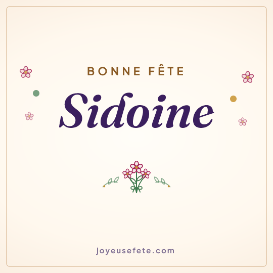 Image carrée « Bonne fête Sidoine » pour WhatsApp