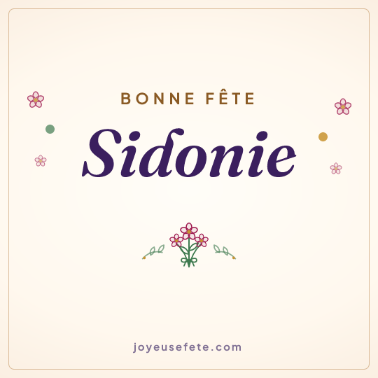 Image carrée « Bonne fête Sidonie » pour WhatsApp