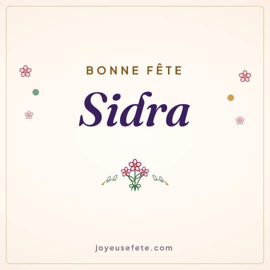 Image carrée « Bonne fête Sidra » pour WhatsApp