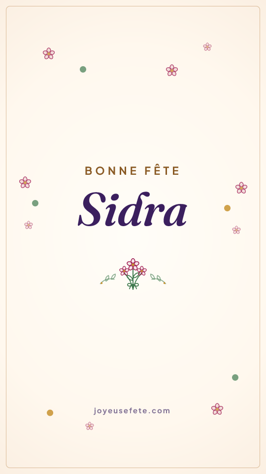 Image « Bonne fête Sidra » au format story