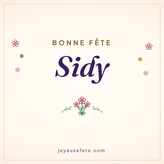 Image carrée « Bonne fête Sidy » pour WhatsApp