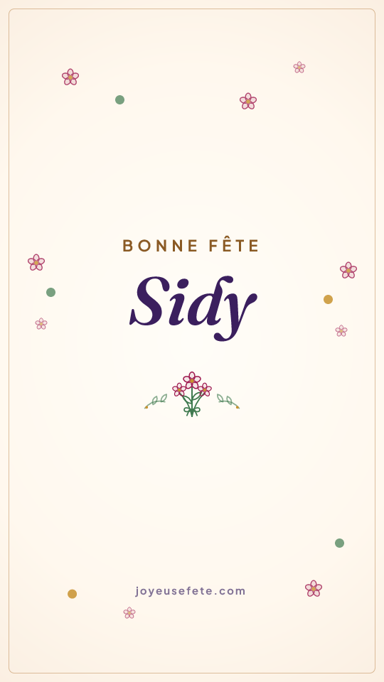 Image « Bonne fête Sidy » au format story