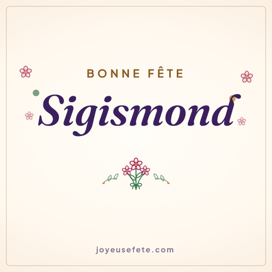 Image carrée « Bonne fête Sigismond » pour WhatsApp