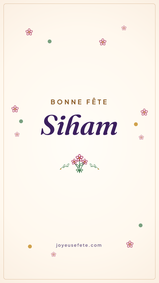 Image « Bonne fête Siham » au format story