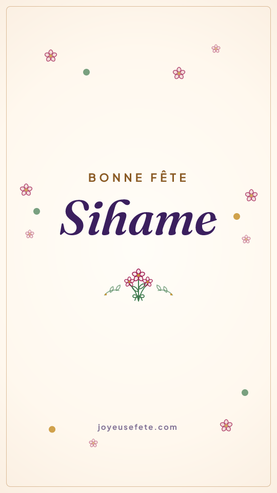 Image « Bonne fête Sihame » au format story