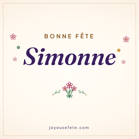 Image carrée « Bonne fête Simonne » pour WhatsApp