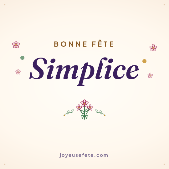 Image carrée « Bonne fête Simplice » pour WhatsApp