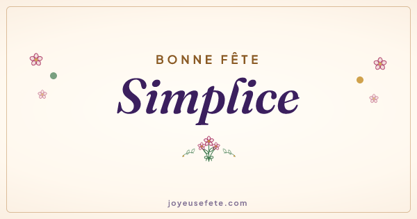 Image « Bonne fête Simplice » au format large