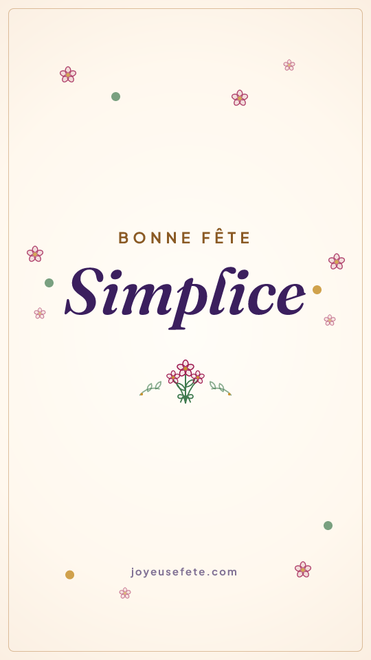 Image « Bonne fête Simplice » au format story