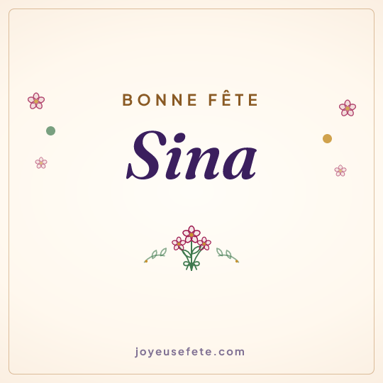 Image carrée « Bonne fête Sina » pour WhatsApp